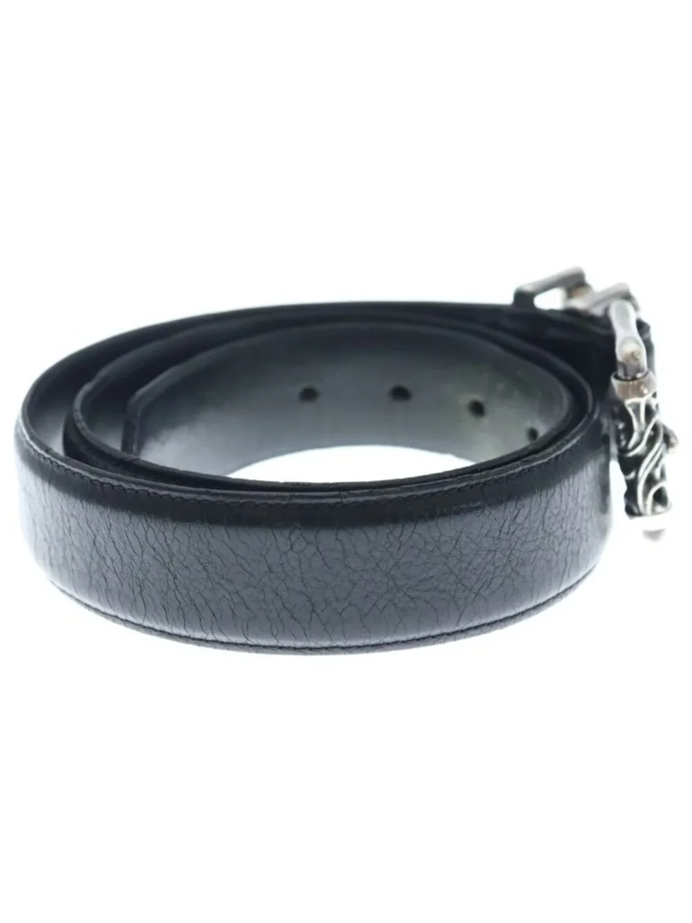 Chrome Hearts Roller Buckle Leather Belt Silver